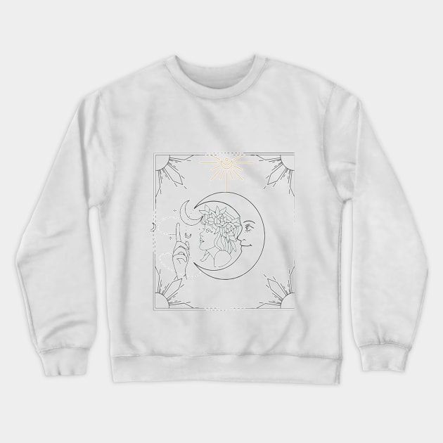 moon girl Crewneck Sweatshirt by Rius store